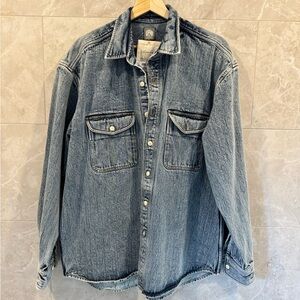 18 East Roomet Bleached Denim Shirt L